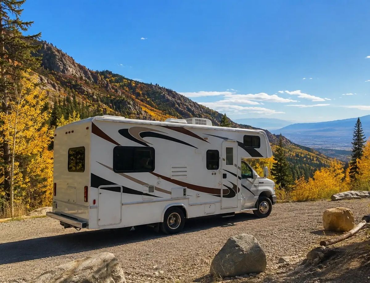 Mobile technician servicing an RV air conditioner unit on-site in Salt Lake City